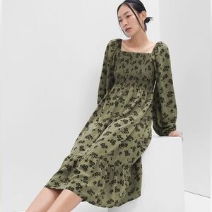 Tiered Smocked Long Sleeve Dress